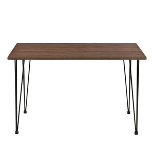 Eettafel Bordeaux 120x70x75 cm walnootkleurig en zwart