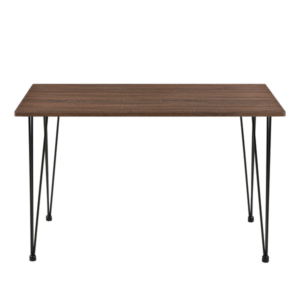 Eettafel Bordeaux 120x70x75 cm walnootkleurig en zwart