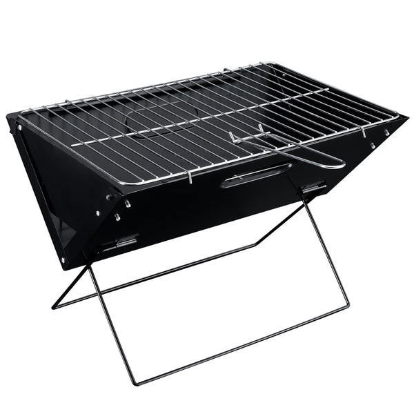 [pro.tec] Klapgrill barbecue BBQ 45x30x30 cm zwart
