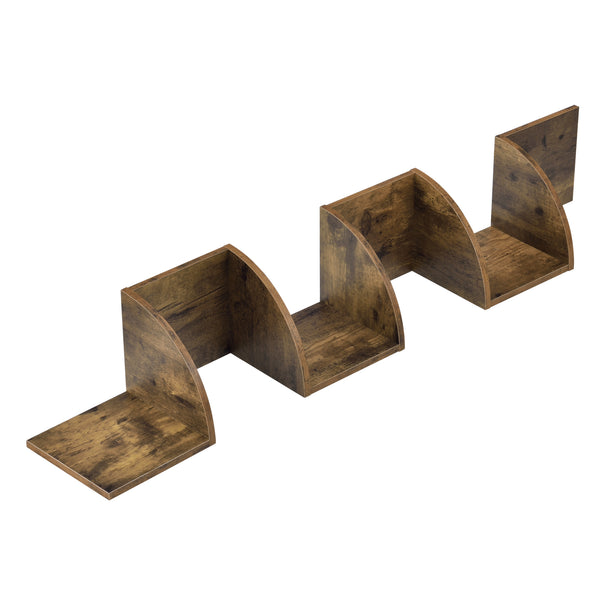 Wandplank wandrek zigzag 123x19,5x19,5 cm walnoot