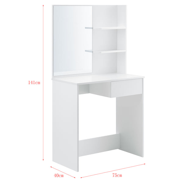 Kaptafel Rustenburg met spiegel wit 141x75x40 cm wit