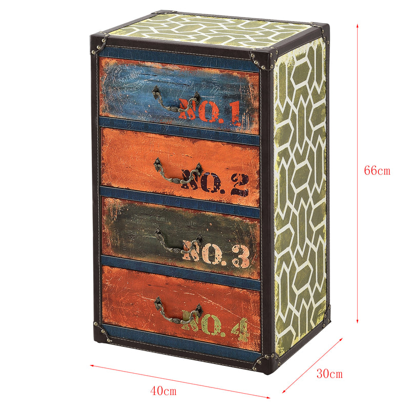 Maatschets Commode Goslar met 4 lades industrieel 66x40x30 meerkleurig