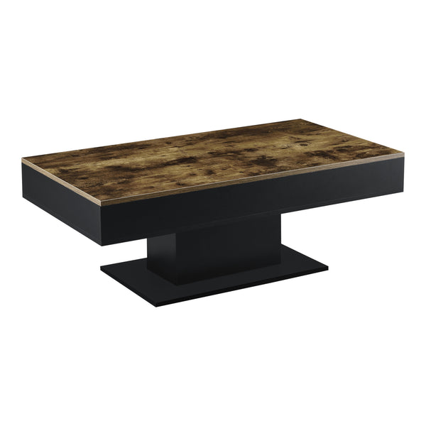 Salontafel Lünen met opbergruimte 110x60x40 cm zwart en houtkleurig [en.casa]