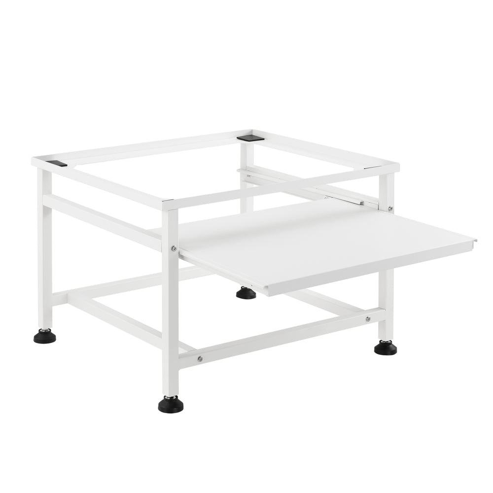 Wasmachine - Sokkel Florimont met uittrekblad staal [en.casa] - premiumXL