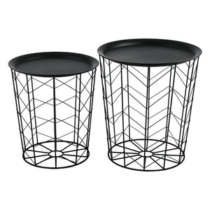 Bijzettafel Cerisey set van 2 met afneembaar tafelblad zwart
