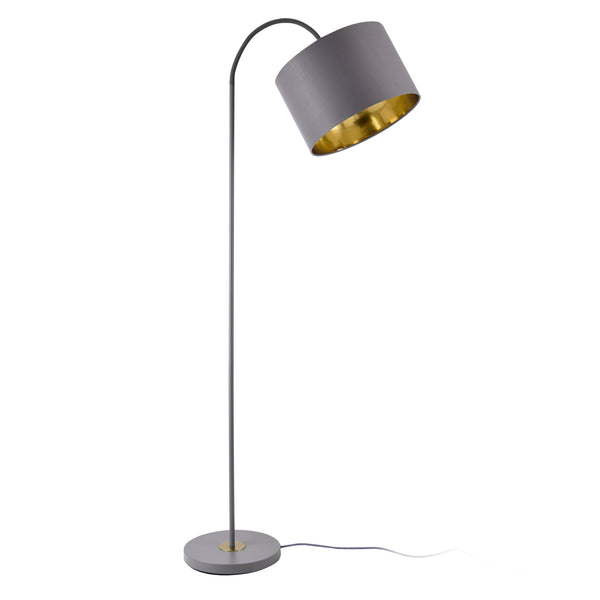 Vloerlamp Toledo staande lamp metaal stof 173 cm E27 grijs
