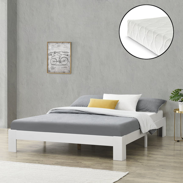 Houten bed Raisio grenen met bedbodem en matras - 18 varianten