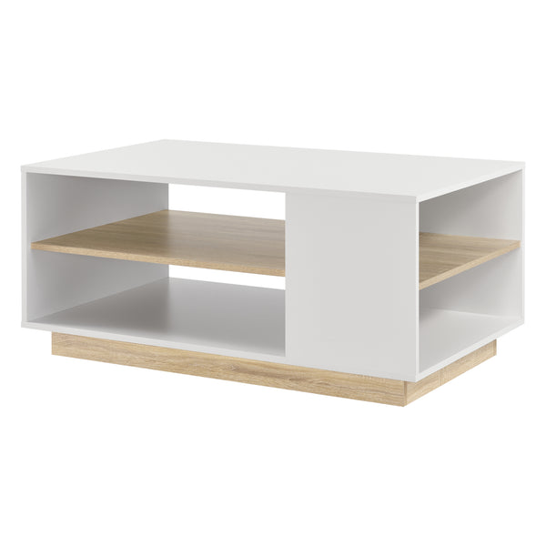Salontafel Trelleborg 100x60x46 cm wit en eikenkleurig