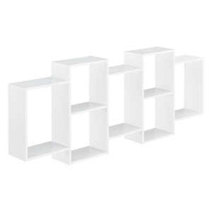 Wandplank Jessheim met 7 vakken 161x18x65 cm wit mat