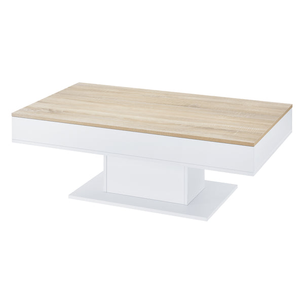 Salontafel Lünen met opbergruimte 110x60x40 cm eiken en wit
