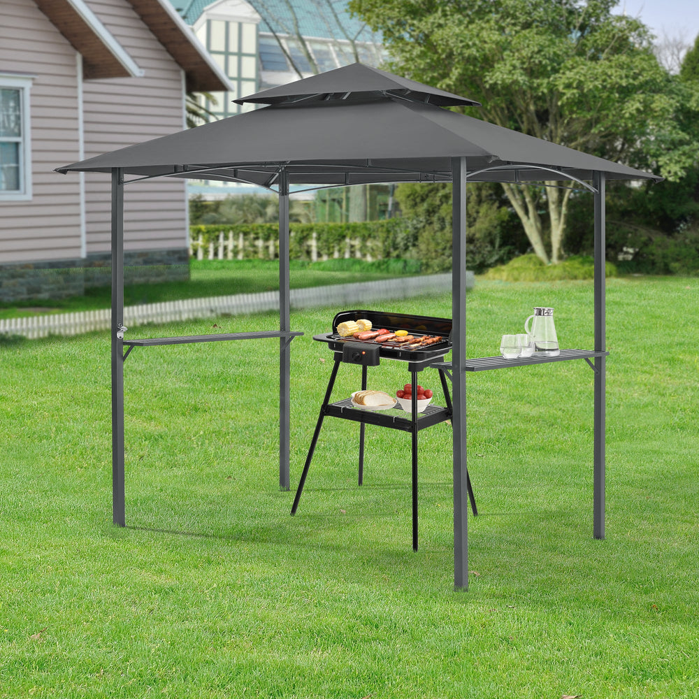 Grillpaviljoen Parga 250x241x151cm Donkergrijs en.casa - premiumXL