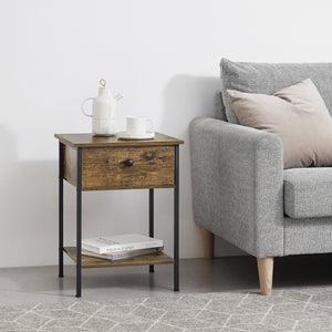 Bijzettafel Fagersta met lade 55x40x40 cm zwart en houtkleurig