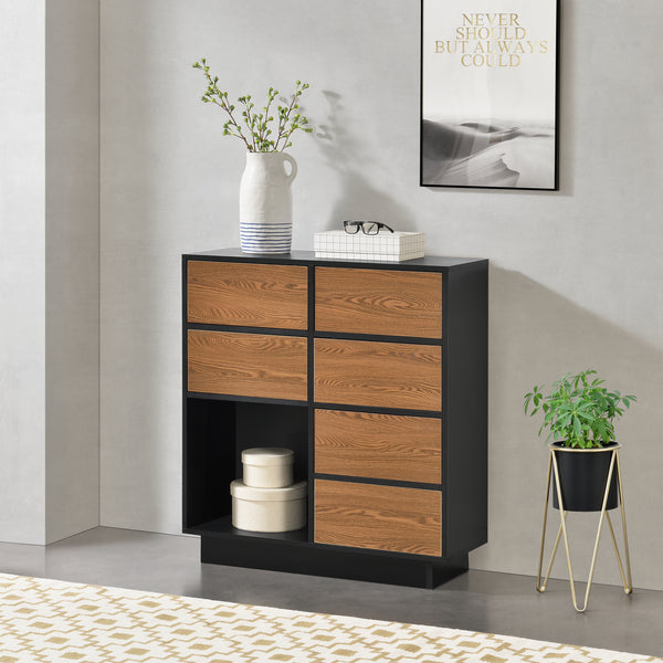 Commode Krokom druk en open 88x80x30 cm hout en zwart