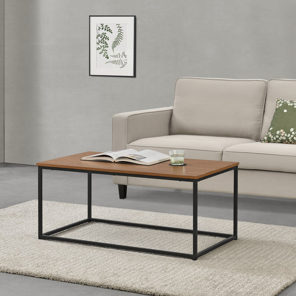 Salontafel Esbjerg 100x55x45 cm houtkleurig donker en zwart