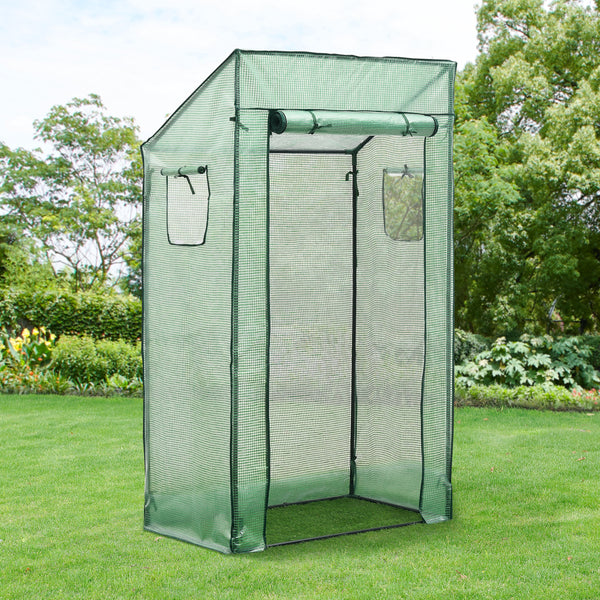 [en.casa] Tuinkas Marzano kweekkas 100x60x143-174 cm groen