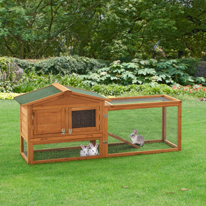 [en.casa] Konijnenhok Oberursel 68x156x52 cm houtkleurig