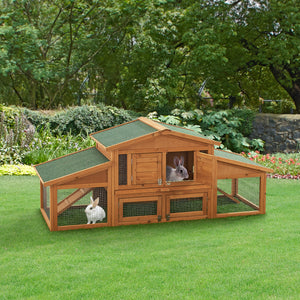 [en.casa] Konijnenhok Schmitten 72x180x62 cm houtkleurig