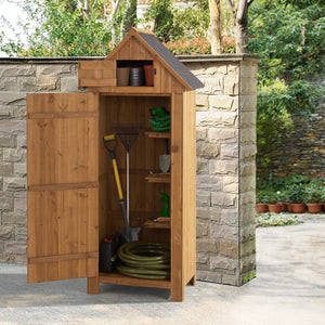 [en.casa] Tuinkast tuinschuur 77x54x179 cm houtkleurig