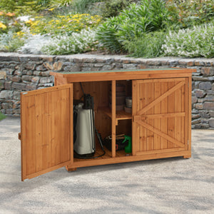 [en.casa] Tuinkast tuinschuur 128x50x88 cm houtkleurig