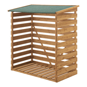 [en.casa] Houten brandhout rek houtopslag 116x64x123 cm