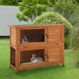 [en.casa] Konijnenhok Falkenau 104x122x50 cm houtkleurig