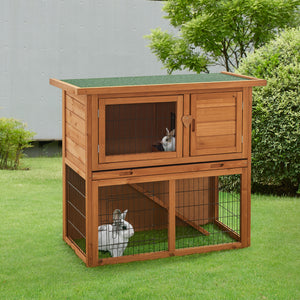 [en.casa] Konijnenhok Nidda 85x91,5x45 cm houtkleurig