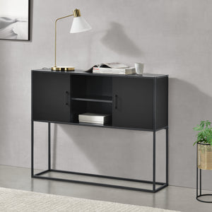 [en.casa] Commode Motala spaanplaat 90x108,5x30 cm zwart