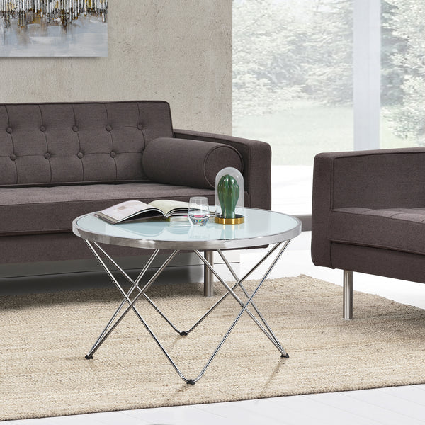[en.casa] Salontafel Nikkeby rond 50xØ80 cm glas en metaal