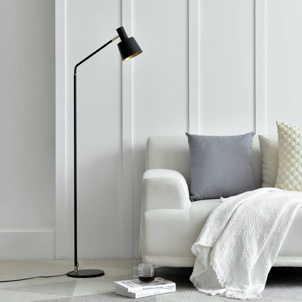 [lux.pro] Vloerlamp staande lamp Bristol metaal 140 cm zwart