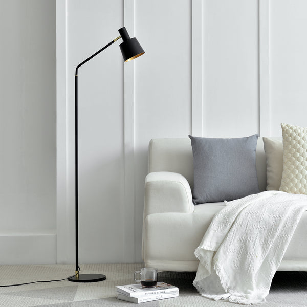 [lux.pro] Vloerlamp staande lamp Bristol metaal 140 cm zwart