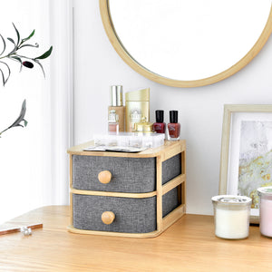 [en.casa] Bureau organizer Arsivik met 2 lades bamboe 15,5x18x23 cm