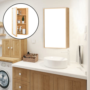 [en.casa] Spiegelkast Ikorfat bamboe 60,5x35x14 cm houtkleurig