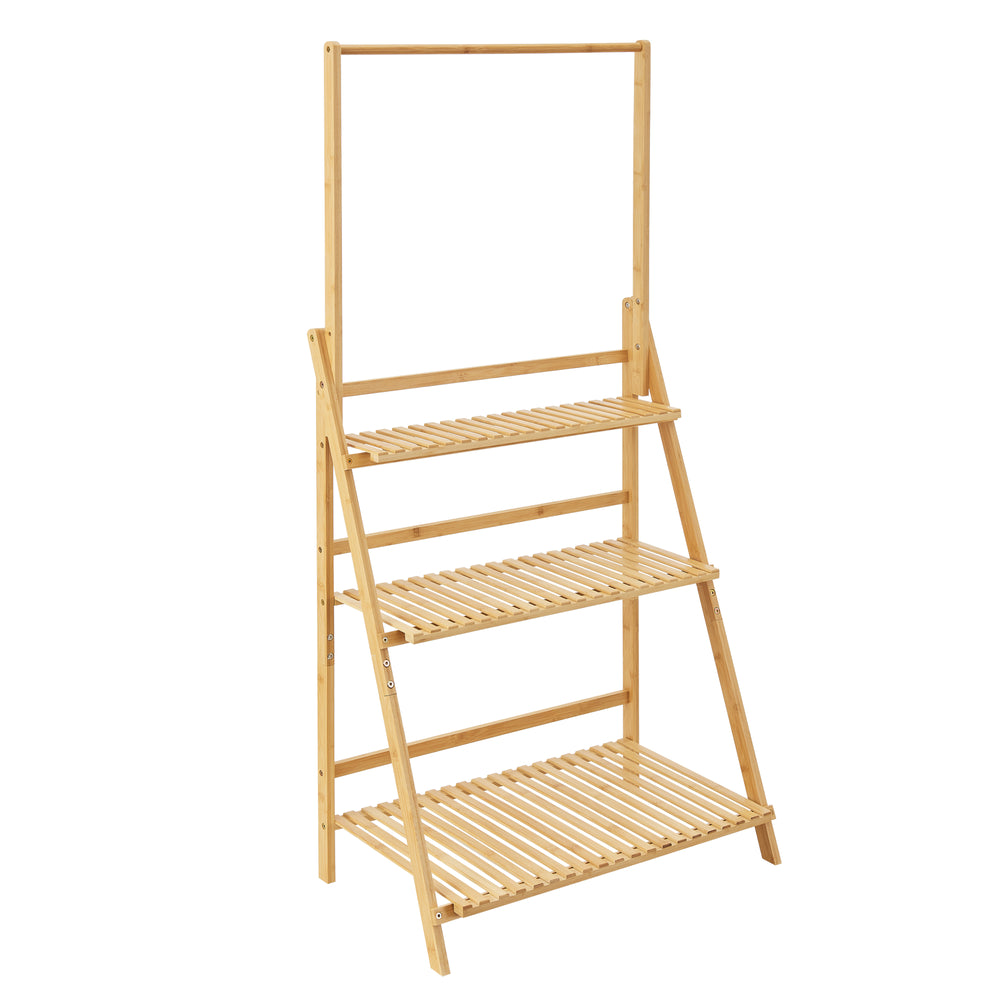 Plantenrek Brändö 3 - niveaus 144 x 70 x 39,5 cm bamboe [en.casa] - premiumXL