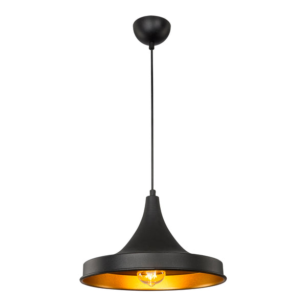 [lux.pro] Hanglamp Bamber Bridge E27 zwart en koperkleurig