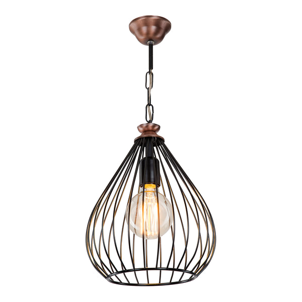 [lux.pro] Hanglamp Bracknell E27 bronskleurig en zwart