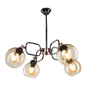 [lux.pro] Hanglamp Crawley E27 zwart en koperkleurig