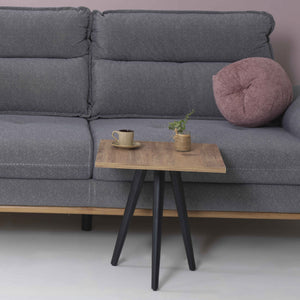 [en.casa] Salontafel Ballerup 50x45x45cm zwart en walnootkleurig