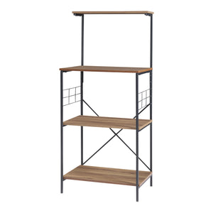 [en.casa] Staand rek Billund 133x60x42cm zwart en walnootkleurig