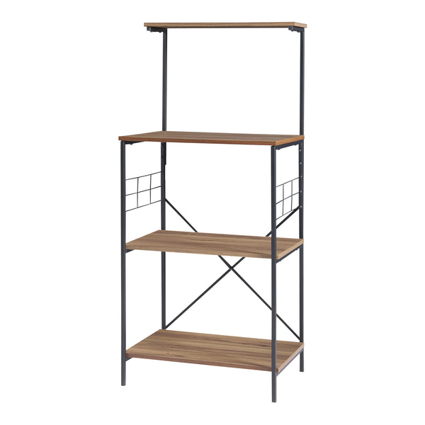 [en.casa] Staand rek Billund 133x60x42cm zwart en walnootkleurig