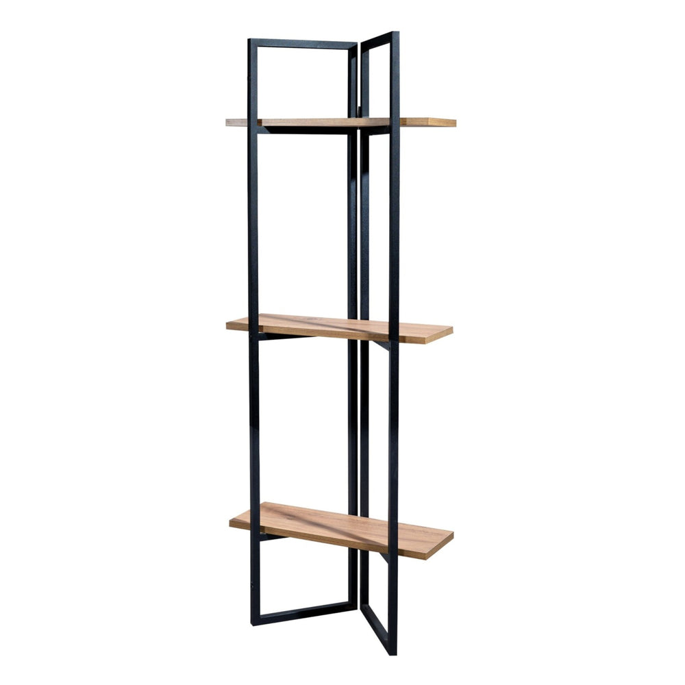 Standregal Bjerringbro 150 x 55 x 24 cm Zwart / Walnoot - Optiek [en.casa] - premiumXL