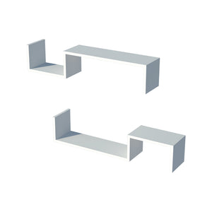[en.casa] Wandplank Gram set van 2 wit
