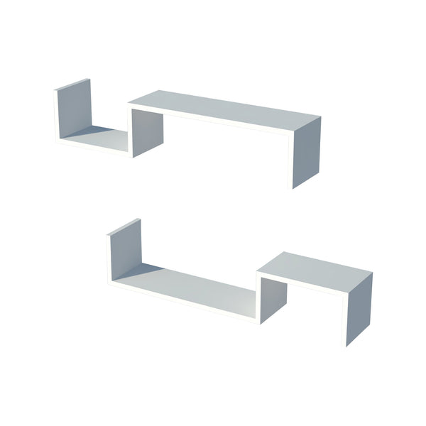 [en.casa] Wandplank Gram set van 2 wit