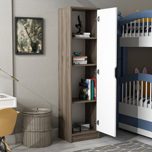 [en.casa] Opbergkast Egvad 154x40x30 cm walnootkleurig wit