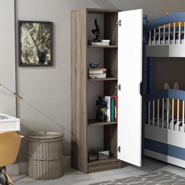 [en.casa] Opbergkast Egvad 154x40x30 cm walnootkleurig wit
