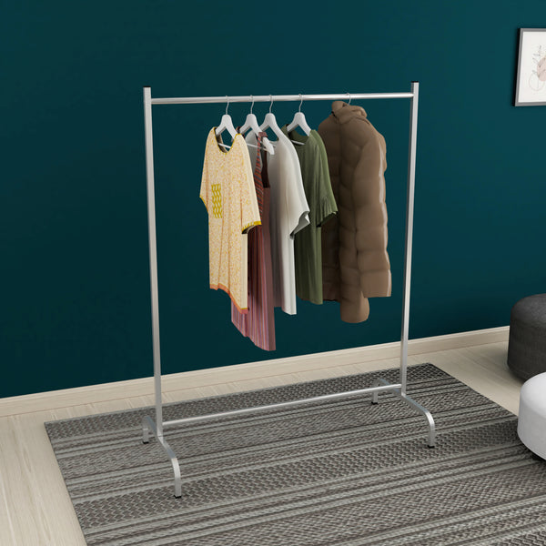 [en.casa] Kledingrek Staffanstorp 137x104x48 cm zilverkleurig