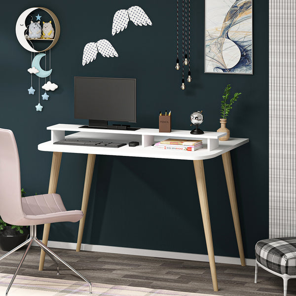 [en.casa] Bureau Östhammar met monitorverhoger wit