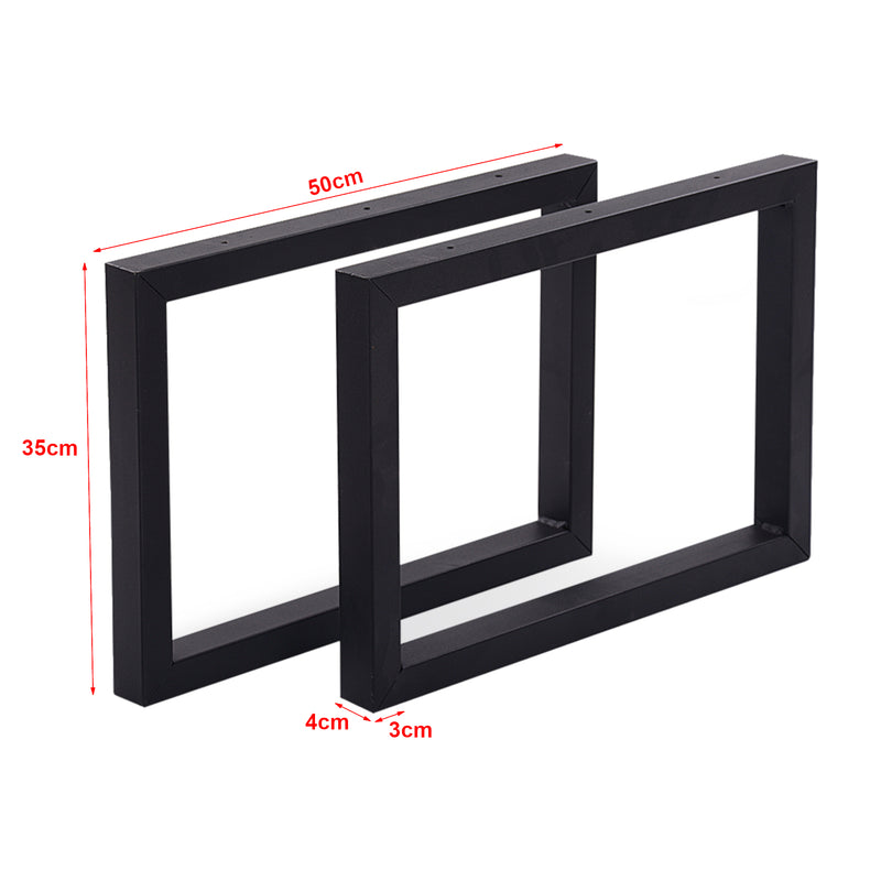 Maatschets [en.casa] Stalen onderstel Lunderskov set van 2 U poot 35x50 cm zwart mat