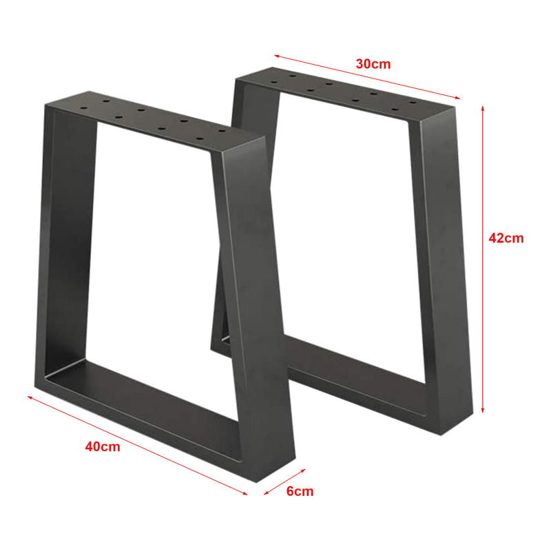 Maatschets [en.casa] Stalen onderstel Marstal set van 2 tafelpoot 42x30-40 cm zwart mat