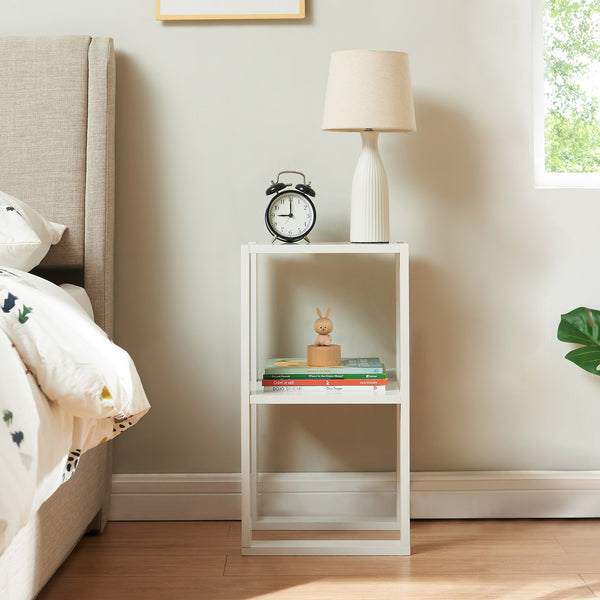 [en.casa] Bijzettafel Thyholm met plank 55x30x30 cm wit