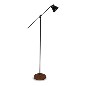 [lux.pro] Staande lamp Peterborough 145 cm E27 houtkleurig en zwart